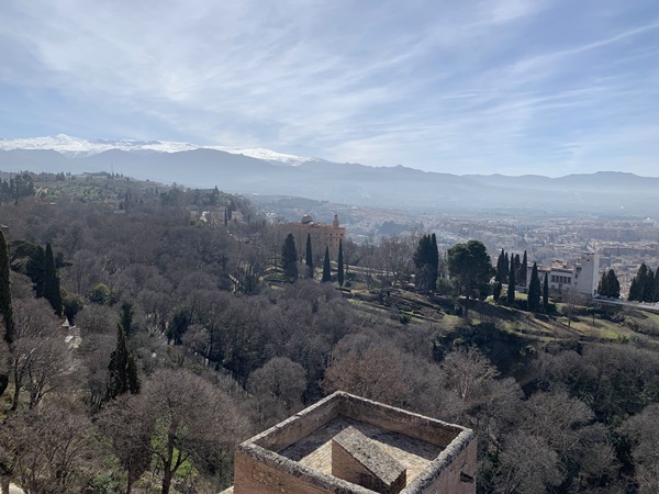 Carmen de los Catalanes y bosque desde la Alcazaba